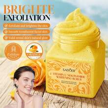 1 hộp tẩy tế bào chết Vitamin C & Niacinamide, hạt mịn hương cam quýt, không gây kích ứng, dùng cho mặt và toàn thân, cải thiện chứng dày sừng nang lông, làm sáng da, làm sạch sâu. - cam quýt - Xem 1