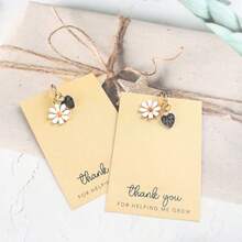 10pcs Of White Daisy Heart Keychains, Paired With A Card That Says Thank You For Helping Me Grow, Making It An Ideal Gift For Teachers, Coaches, Mentors, Parents, And Friends. Perfect Additions And Gifts Gifts For Mother, Father, Graduation, And Teacher - Multicolor - View 7
