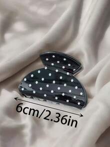 2pcs/Set Women's Plastic French Black & White Polka Dot Small Hair Clips, Fashionable And Practical, Solid Color Design, Suitable For Daily Use, Casual Outings, Parties, Commuting, Beach, Various Hairstyles, Face Washing, Makeup And Summer Accessories,Festival,Party - Multicolor - View 5