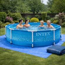 Intex 10 Ft X 30-Inch Beachside Metal Frame Pool Set - Blue - View 9