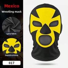 Wrestling Mask For Party Role Play, Funny Hero Printed Milk Silk Fighting Mask - Multicolor - View 21