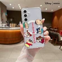 Miniso 蜡笔小新人物拼贴透明手机壳，适用于三星 S26 Ultra/S26 Edge/S26 Plus/S26/S25 Ultra/S25 Plus/S25/S25FE/S25Edge/S24 Ultra/S24 Plus/S24/S24FE/S23FE/S23 Ultra/S23 Plus/S23/S22 Ultra/S22 Plus/S22/A15/A16/A17/A35/A36/A37/A54/A55/A56/A57 女友 - 無色 - 查看 2