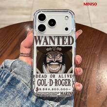 海贼王哥尔·D·罗杰悬赏通缉令透明手机壳，动漫保护壳，适用于iPhone 17/17 Pro/17 Pro Max/17 Air/16/15/14/13/12/11/X系列，iPhone 17 Pro Max手机壳，iPhone 17 Pro手机壳，iPhone 17手机壳，送给女朋友的理想礼物，动漫迷的完美之选 - 無色 - 查看 6