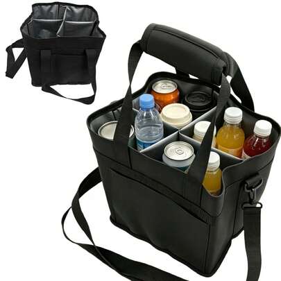 Borsa termica portatile da esterno, organizer multicomparto per bevande, borsa frigo da picnic e campeggio, contenitore isolato per bevande, borsa per bevande di grande capacità per viaggi e guida primaverili