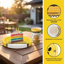 Cartoon Dog-Themed Disposable Plates, Napkins, And Cups - Party Set For 10 People, Suitable For Birthdays, Weddings, Holiday-Themed Parties, Family Picnics, And More. - Multicolor - View 9