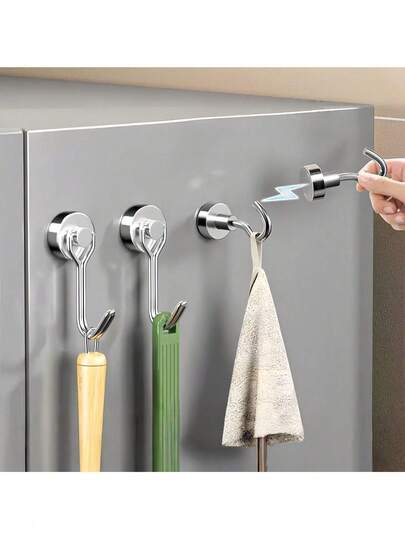 4/7/10pcs Powerful Magnetic Hooks, Suitable For Kitchen, Bathroom, Home Office, Garage, Boat, Grill, Wall Hanging, Storage, Convenient Items And Other Hanging Needs, Home Goods