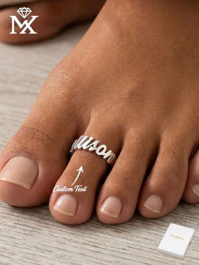 Customized Toe Ring, Women's Toe Ring, Personalized Name Toe Ring, Silver Toe Ring, Customized Toe Ring, Gold Toe Ring