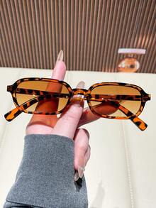 1 Pair European And American Y2K Style Square Frame Glasses, Women's, Suitable For Photography, Driving, Summer Beach, Outdoor Activities, Travel. Casual Oversized Square Frame, Suitable For Outfits, Back To School Season. - Tofu Pudding - View 4
