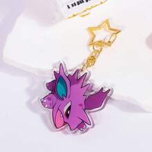 pokemon 紫色可爱怪兽卡通动漫亚克力钥匙扣包包挂件卡哇伊星星戒指可爱动物造型收藏礼品创意配饰 - 彩色 - 查看 14