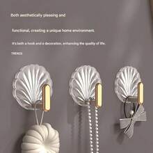 4pcs/Set Drill-Free Strong Adhesive Wall Hooks, Suitable For Hanging Backpacks, Clothes, Towels And Various Miscellaneous Items, Applicable For Kitchen, Bathroom, Bedroom And Office - Multicolor - View 3