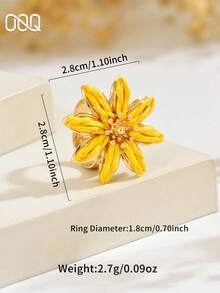 OOQ 1pc Summer Vacation Style Colorful Raffia Open Ring, Fresh And Elegant Dopamine Inspired Color Blocking, Suitable For Holiday, Music Festival, Party, Daily Commute, Gift For Friends (Handmade Raffia Weaving, Random Direction And Shape) - Flowers - View 6