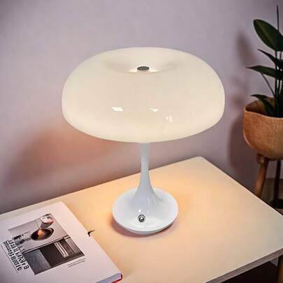 1pc Unique Dual-Color Mushroom Shaped Desk Lamp With USB Charging, Adjustable Color Temperature And Brightness, Touch Control, Suitable For Bedroom, Dining Room And Other Occasions As Bedside Decor Lighting