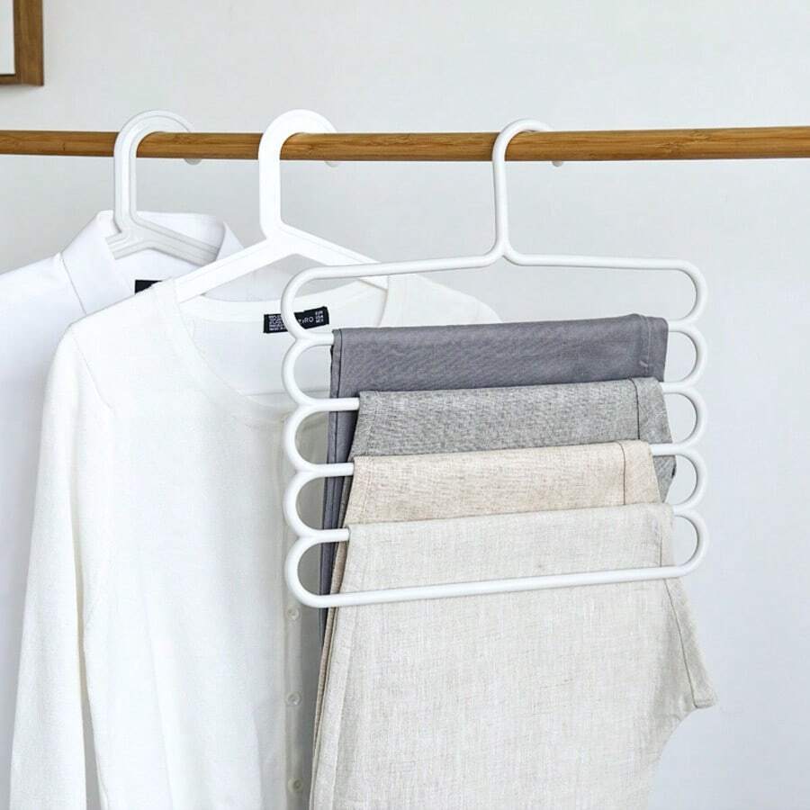 1/3/5/7pcs Five Layer Pants Rack, Home Wardrobe, Hanging Pants, Scarves, Storage Rack, Anti Slip Multi-Layer Scarf Rack, Tie Rack, Suitable For Storing Pants, Scarves, And Ties - Multicolor - View 1