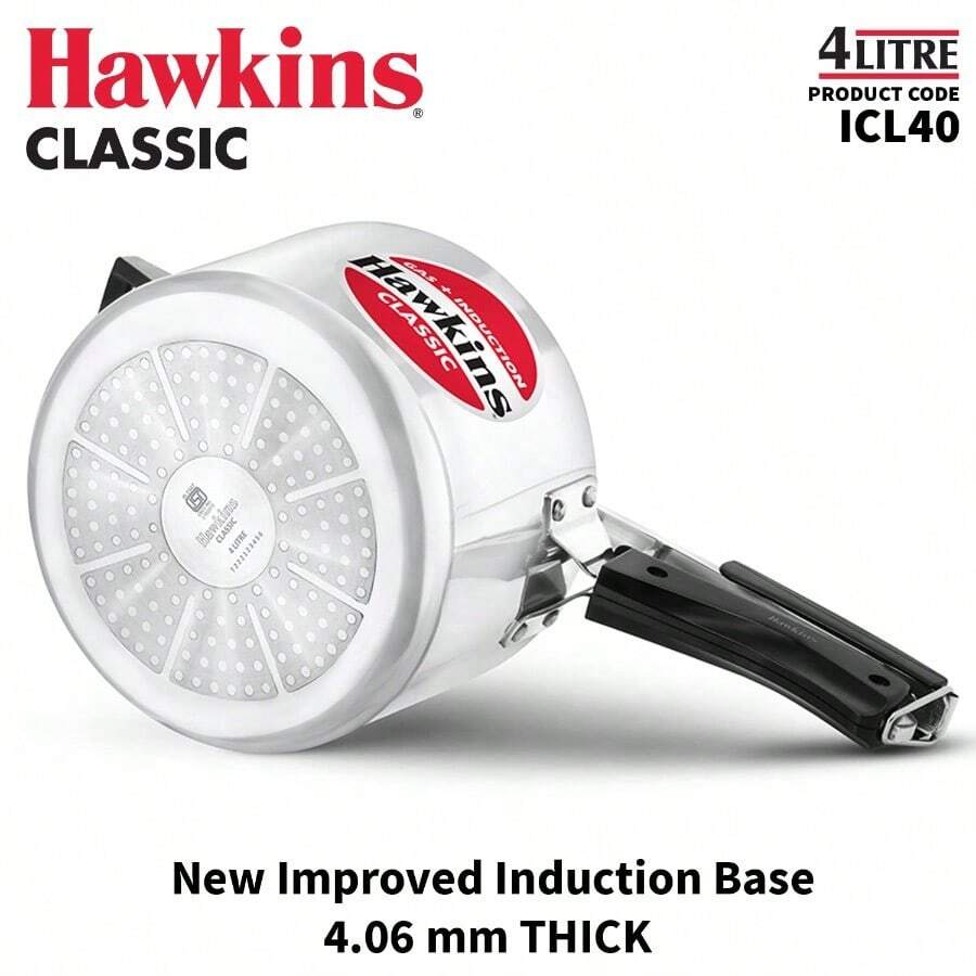 Hawkins Classic Pressure Cooker, Induction Compatible, Inner Locking Lid Cooker, Silver - View 1