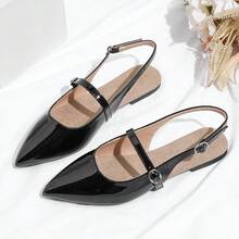 Women's High-End Slip-On Flat Mary Jane Shoes - Black - View 12
