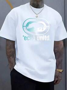 Camiseta Oversize 100% Vintage Estética Y2K de los 90 para Hombre y Mujer con Logo de Ecko & Ecko Unltd. Estampado Gráfico - Camiseta Casual de Verano de Manga Corta y Cuello Redondo para Ro - Blanco - Ver 5