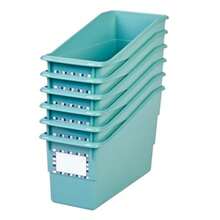 Really Good Stuff - Soporte duradero para libros y carpetas - Paquete de 6 unidades color de agua 5 x 12 7 Organización para el aula solución de almacenamiento resistente y versátil - Agua - Ver 9
