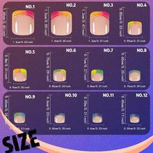 Neon French Tip Toe Nails - Short Square Glue On Toe Nails Gradient Rainbow Color Double Line French Tips Designs Beach Summer Fake Toenails - Removable Nude Acrylic Toenails For Women - 預設 - 查看 6