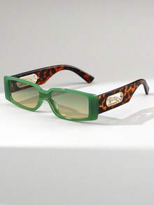 1 Pair Men's Rectangular Y2K Cool Versatile Fashion Fashion Glasses, Suitable For Beach & Vacation - Multicolor - View 3