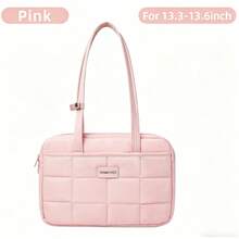 DANYCASE Bolsa para portátil de 13.3-15.6 pulgadas, bolsa de almacenamiento portátil para computadora, funda ligera de unicolor para tableta, unisex, adecuada para iPad - Rosa - Ver 8