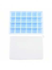 1 khay đựng đá viên, khuôn làm đá silicon, dung tích lớn, có nắp đậy, hình vuông, dễ tháo lắp, máy làm đá tiện lợi, đóng gói kín, phụ kiện, đồ dùng nhà bếp - Nhiều màu - Xem 9