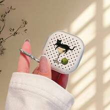 黑猫鸡尾酒波点图案耳机保护套，兼容三星 Galaxy Buds/Buds Pro/Buds2/Buds2 Pro/Buds LIVE/Buds FE/Buds+ 耳机，全新无线耳机保护套，适用于 Galaxy Buds 4 - 無色 - 查看 5