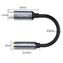 VegGieg Type-C/USB 转 3.5mm 耳机适配器，HiFi 无损音频解码线，兼容安卓、苹果手机、圆孔耳机，防缠绕编织转换线，带线控 - 查看 12