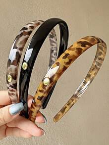 3pcs Women Leopard Print Non-Slip Headbands - Multicolor - View 4
