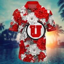 Utah Utes  Flower Hawaii Shirt For Fans Ver 12 - Multicolor - View 1