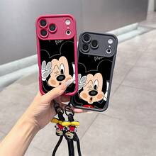 Funda de teléfono de Winnie the Pooh de Disney con cordón, patrón de impresión de dibujos animados con cabezas de Piglet, Tigger y Eeyore, funda de silicona a prueba de golpes con colgante 3D de Pooh, funda de teléfono de Winnie the Pooh y amigos de Disney para iPhone 17, 16, 15, 14, 13, 12 y 11 Pro, Galaxy S22, S23, S24, S25. Hecho de TPU duradero con protección a prueba de golpes. Un regalo divertido para familiares, amigos, cumpleaños, fiestas y ocasiones especiales. - Rosa - Ver 3