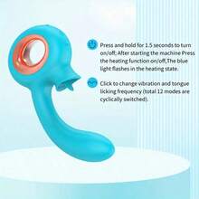 12 Frequency Vibrator Dildo For Women G-Spot Clitoris Masturbator Tongue Licking Vibrator Massager For Female Adult Sex Toys - Màu xanh da trời - Xem 6
