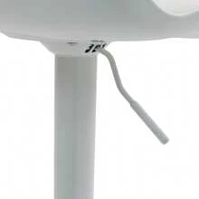 Modern And Adjustable Swivel Bar Stools, Set Of 2, Plastic Backrest And Faux Leather Seat, Gas Spring Height Adjustment, Metal Base With Footrest, Kitchen Counter/Bar Stools - White - View 8