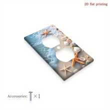 Beach Theme Outlet Cover Plate - Ocean Decor Switch Faceplate With Seashell And Starfish Pattern - No Wiring Needed, Easy Installation - Suitable For Lighting Switch, Ceiling Fan, Bathroom, Living Room - Rustic Nautical Style Decor, Elegant Home Accent, Romantic Coastal Charm, 2D Flat Design - beraneka warna - View 6