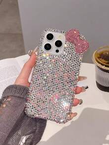 1 件，奢华时尚钻石边石膏钻石蝴蝶结，适用于 17 / 17 Pro Max / 16 Pro Max / 15 Pro / 14 / 13 / 12 / 11，可作为送给家人/朋友/姐妹/女友的情人节礼物/生日礼物/母亲节礼物/复活节礼物。 - 銀色 - 查看 3