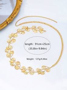 1 chiếc dây đeo eo thiết kế hình lá thời trang, gợi cảm, thích hợp làm quà tặng cho nữ giới trong kỳ nghỉ, du lịch biển, lễ hội. - Vàng - Xem 2
