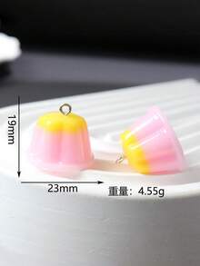 10 chiếc/20 chiếc/50 chiếc/100 chiếc Mặt dây chuyền hình bánh pudding tráng miệng bằng nhựa giả thịt, phụ kiện trang sức DIY - bánh pudding - Xem 3
