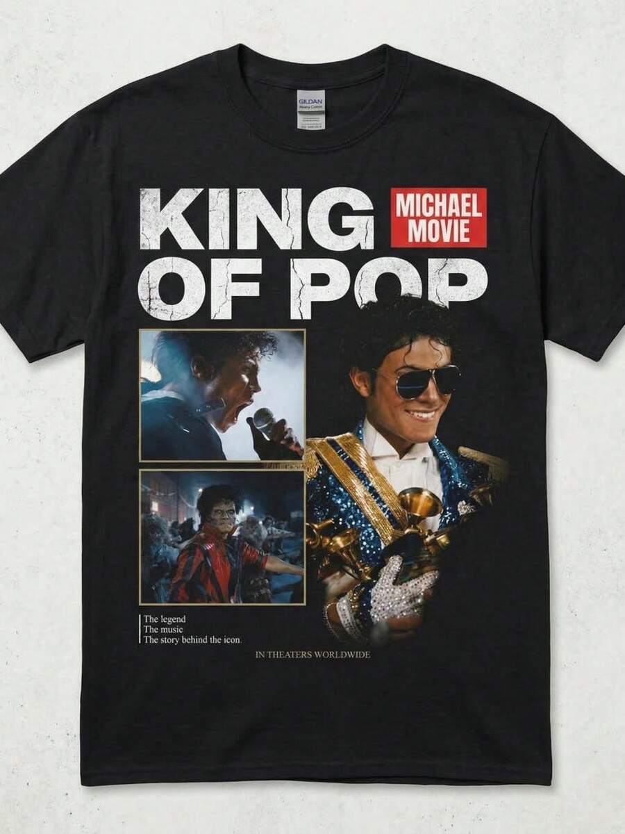 King Of Pop Movie T-Shirt, Iconic Fan Tee, Music Legend Tribute - Black - View 1