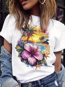 Women T-Shirts - [White] - View 8