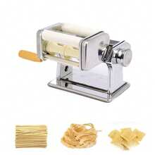 5-In-1 Manual Pasta Maker, Multi-Functional Noodle Machine With Various Cutting Blades For Making Italian Pasta, Dumplings, Wonton, Lasagna - Silver - View 4