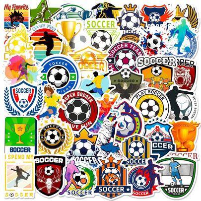 50 miếng dán bóng đá World Cup 2026 - Hình dán thể thao năng động, phong cách graffiti, chống thấm nước, có thể tái sử dụng và tháo rời, phù hợp cho máy tính xách tay, bình nước, ván trượt, sổ tay, sổ kế hoạch. Các họa tiết bao gồm bóng đá, cúp vô địch, cầu thủ bóng đá, huy hiệu câu lạc bộ bóng đá.