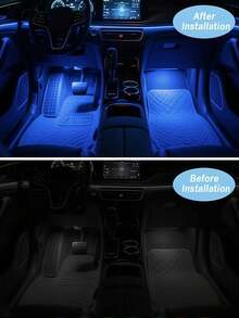 1pc Easy Installation High Brightness Car Neon Light Kit, Car LED Light Strip, Interior Decor Light, Christmas Decor, Neon Light Accessories, Atmosphere Light Strip, Footwell Neon Light Set - Multicolor - View 9