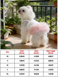 1 chiếc váy ba lê vải tuyn thanh lịch cho chó cưng, váy công chúa không tay trang phục dự tiệc lãng mạn, phù hợp cho chó nhỏ, mèo, mùa xuân/hè mát mẻ - Hồng - Xem 12