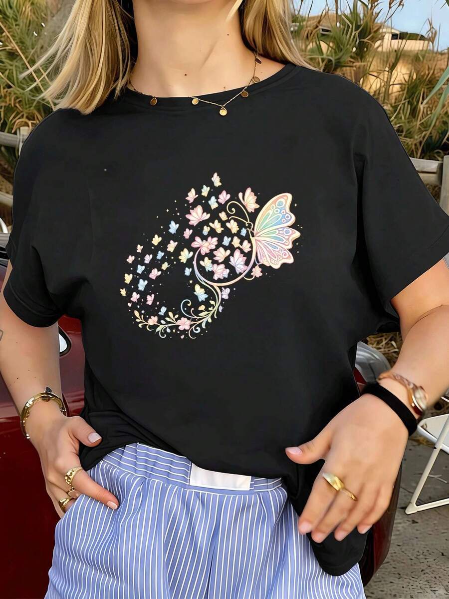 Women T-Shirts - Black - View 1