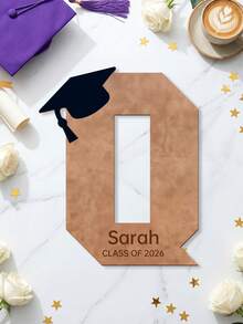 1 pieza Libro de mensajes de graduación de madera personalizado, texto personalizable, Clase de 2026, regalo para mujeres y hombres, decoración de escritorio para fiesta de graduación, accesorio fotográfico premium - Multicolor - Ver 18