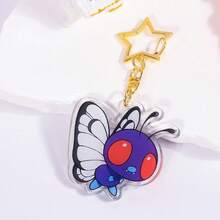pokemon 紫色可爱怪兽卡通动漫亚克力钥匙扣包包挂件卡哇伊星星戒指可爱动物造型收藏礼品创意配饰 - 彩色 - 查看 18