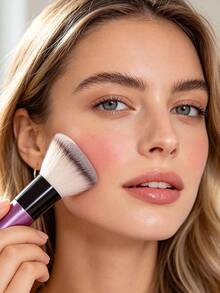 3件套精准化妆刷套装 - 斜角眉笔/眼线笔双头刷、蓬松腮红粉刷，柔软合成纤维，温和亲肤，适合新手日常化妆 - 彩色 - 查看 9