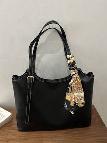 Large Capacity Handbag For Women, New Arrival Minimalist Commuting Shoulder Tote Bag - Black - View 9