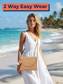 Summer Beach Straw Clutch Bag,Ladies Casual Wicker Handbags,Vacation Casual Straw Clutch Crossbody Bag,Straw Beach Shoulder Crossbody Bag,Straw Woven Wallet, Minimalist Straw Bag,Envelope Woven Summer Small Clutch, Wicker Bag With Wrist Strap,Bohemian Summer Beach Straw Purse,Casual Portable Handmade Simple Elegant,Cute Crossbody Bag With Hairball Hanging, Eye-Catching Beach Bag Summer, Summer Straw Beach Bag For Women, Hottest Beach Bags For Women,Beach Essentials Women Bags For Vacation & Holiday,Summer Bag For Travel,Summer Essentials[US Local Warehouse]The Best Gift Choice, Birthday Gift - Nhiều màu - Xem 5