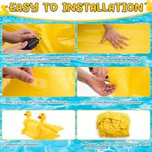 Seenelling - Tobogán inflable gigante de 98 pulgadas tobogán acuático inflable en 3D juego de agua al aire última intervensión piscina de verano juego de juguete para niños y adultos fiestas - Amarillo - Ver 5