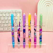 DOBBLE Bộ 6 bút bi gel có thể xóa được hình săn phù thủy, bút mực xóa được bằng áp lực, văn phòng phẩm học sinh, bút ký xóa được Manmo, quà tặng tựu trường. - Nhiều màu - Xem 3